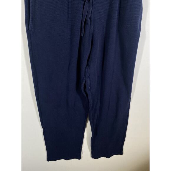Ralph Lauren Sweat Lounge Pants Medium Mens Navy Blue Waffle Thermal Pull On - Picture 4 of 8